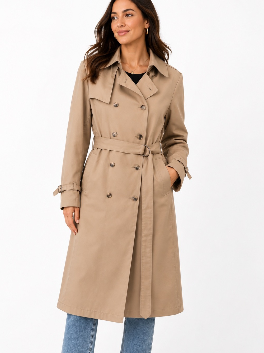 Vintage 1980 London Fog Double-Breasted Cindy Trench Coat Removable Wool Liner